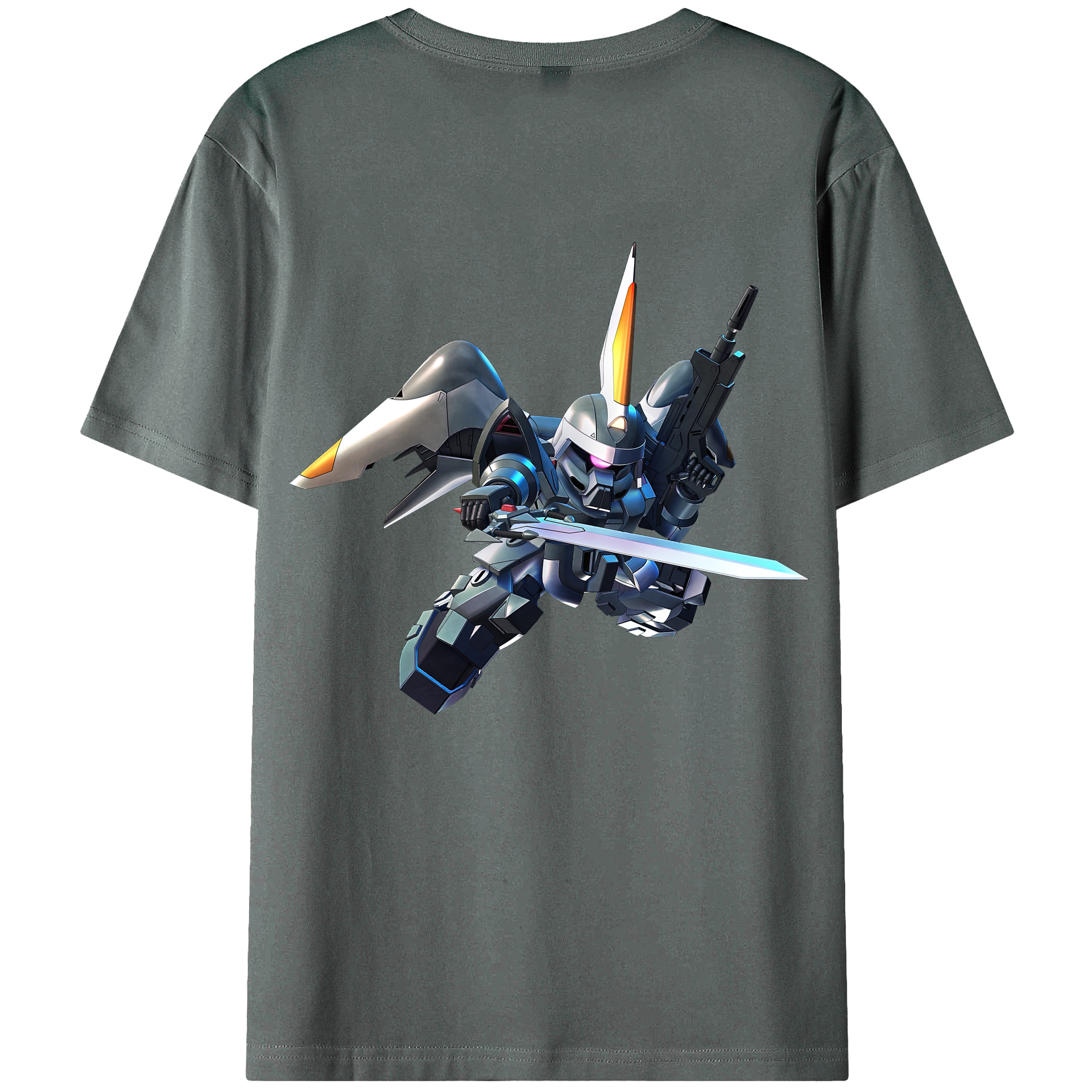 （画像用） 機動戦士ガンダム Mobile Suit Gundam 綿100％ メンズ半袖Tシャツ（バックプリント） 通気性